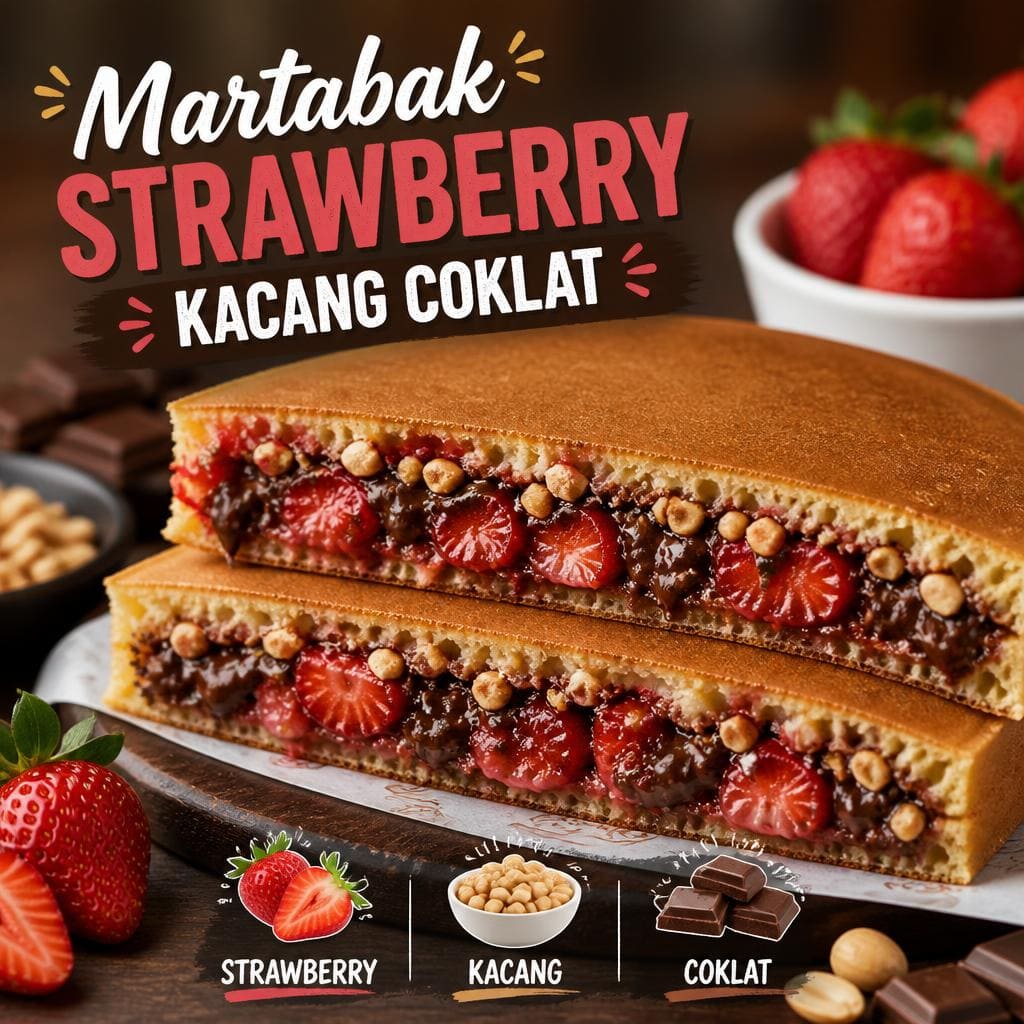 Strawberry Kacang Coklat Large Martabak 999 Asli Bandung
